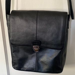 Cole Haan black leather, large Crossbody satchel bag
